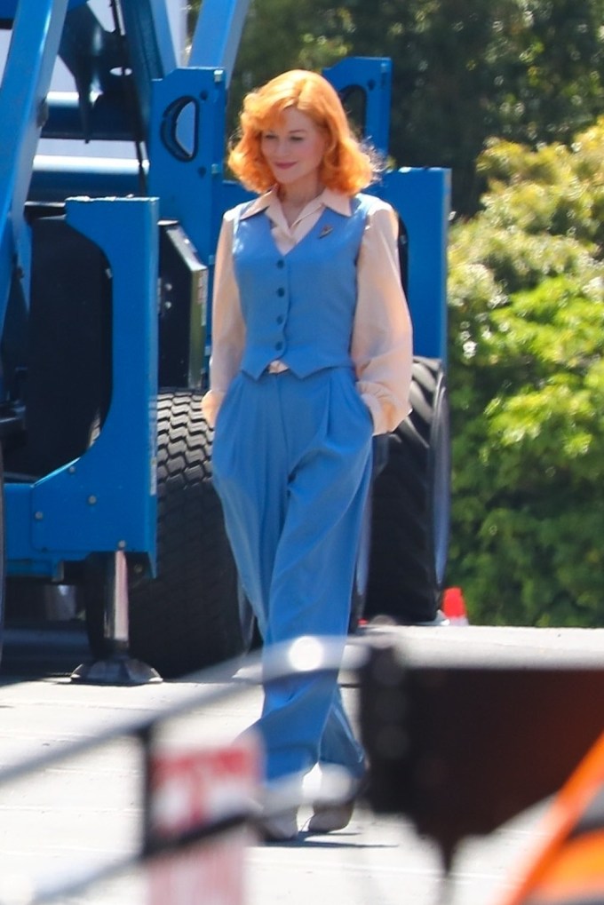 Nicole Kidman takes a break on the set of ‘Being the Ricardos’