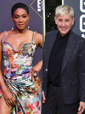 Tiffany Haddish and Ellen DeGeneres