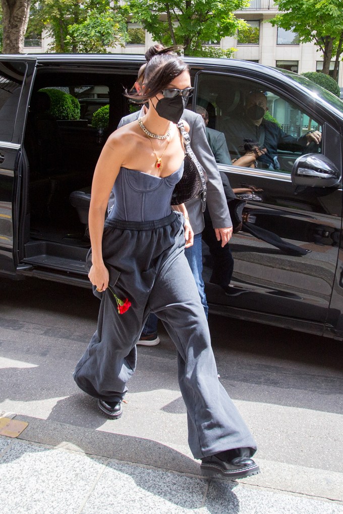 Bella Hadid Leaving Balenciaga Fashion Show