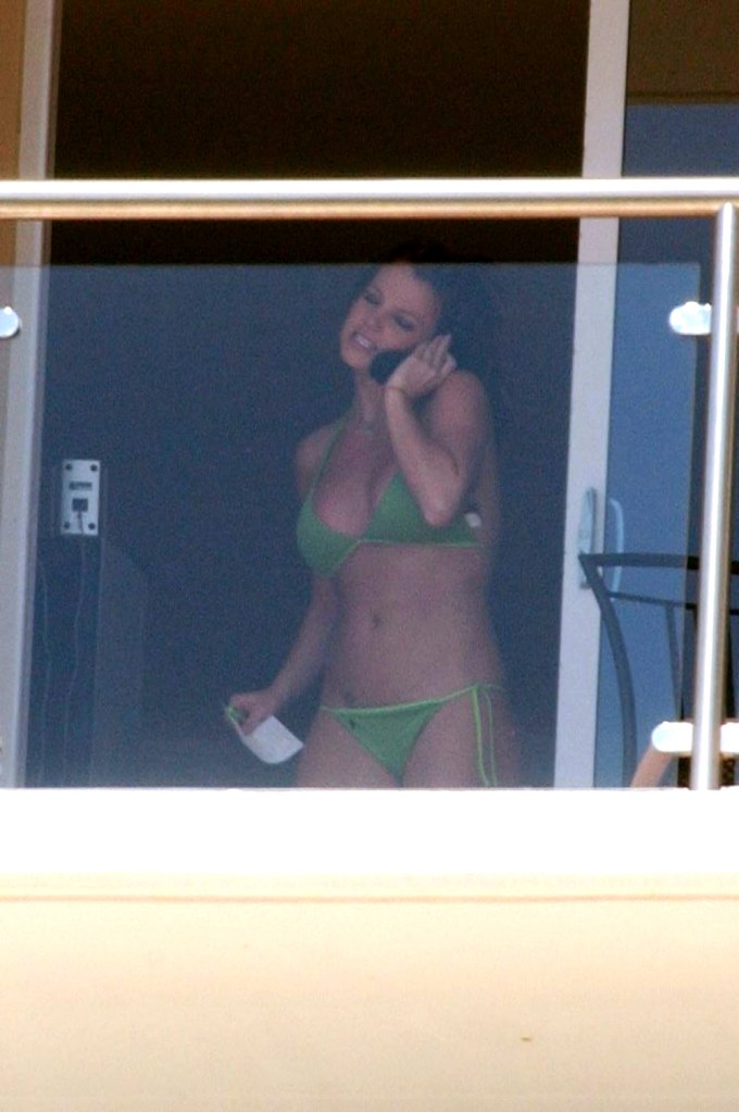 Britney Spears Sunbathes In A Green Bikini In L.A.