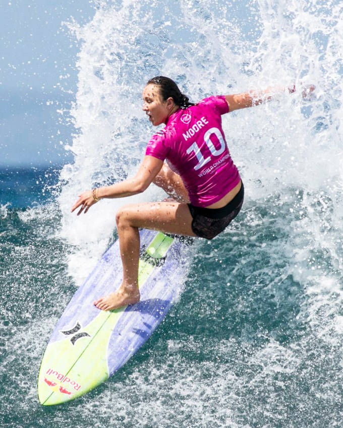 Carissa Moore In Pink Surfing Swimwear