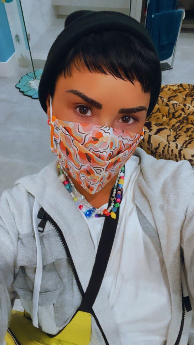 Demi Lovato wears a HENRY Mask