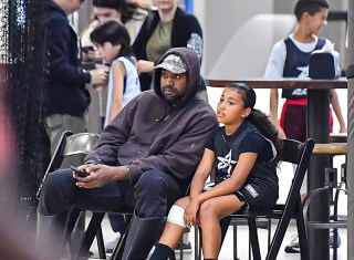 Kanye West & Daughter North West Were Spotted Sitting Court side At Her Basketball Game In Thousand Oaks, CA. The Two Were Seen Bonding In Between Breaks Of Her Game. 21 Oct 2022 Pictured: Kanye West & Daughter North West Were Spotted Sitting Court side At Her Basketball Game In Thousand Oaks, CA. The Two Were Seen Bonding In Between Breaks Of Her Game. Photo credit: @CelebCandidly / MEGA TheMegaAgency.com +1 888 505 6342 (Mega Agency TagID: MEGA910307_001.jpg) [Photo via Mega Agency]