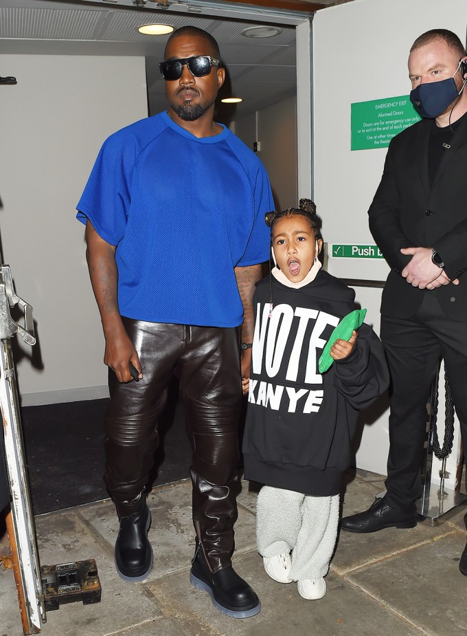 North West & Dad At Bottega Veneta