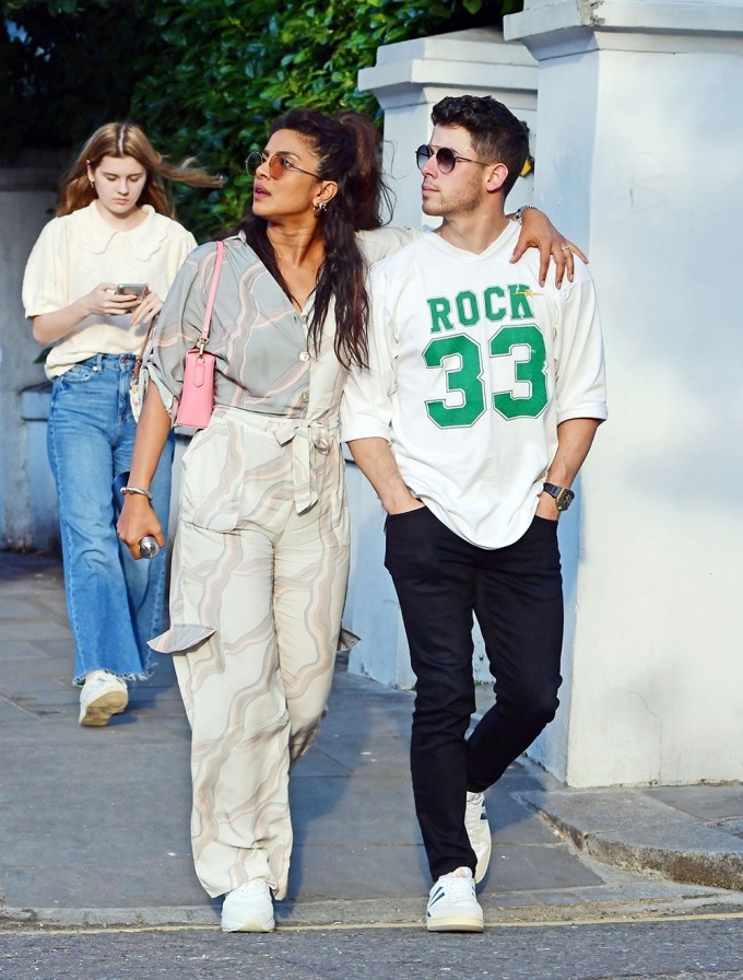 Priyanka Chopra & Nick Jonas walk in London