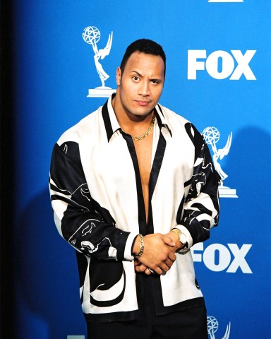 The Rock aka Dwayne Johnson1999 Emmy Awards Award RoomSeptember 12, 1999The Rock aka Dwayne JohnsonDeadline Press Room of the 1999 Emmy AwardsPhoto ® Berliner Studio / BEImages