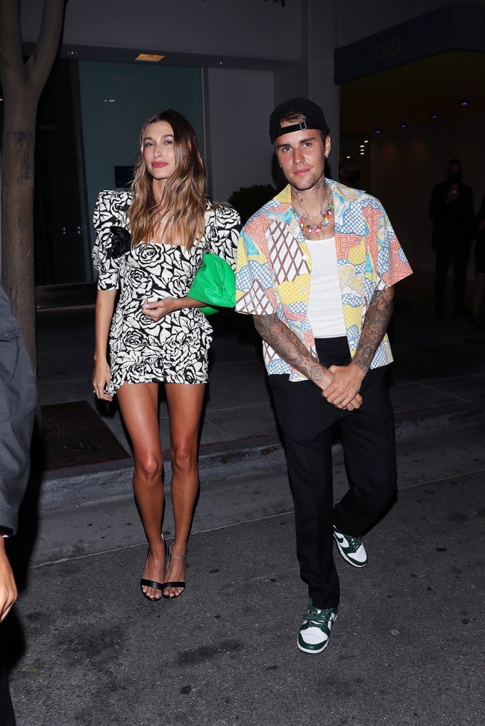 Justin Bieber & Hailey Baldwin Leave Spago In Beverly Hills