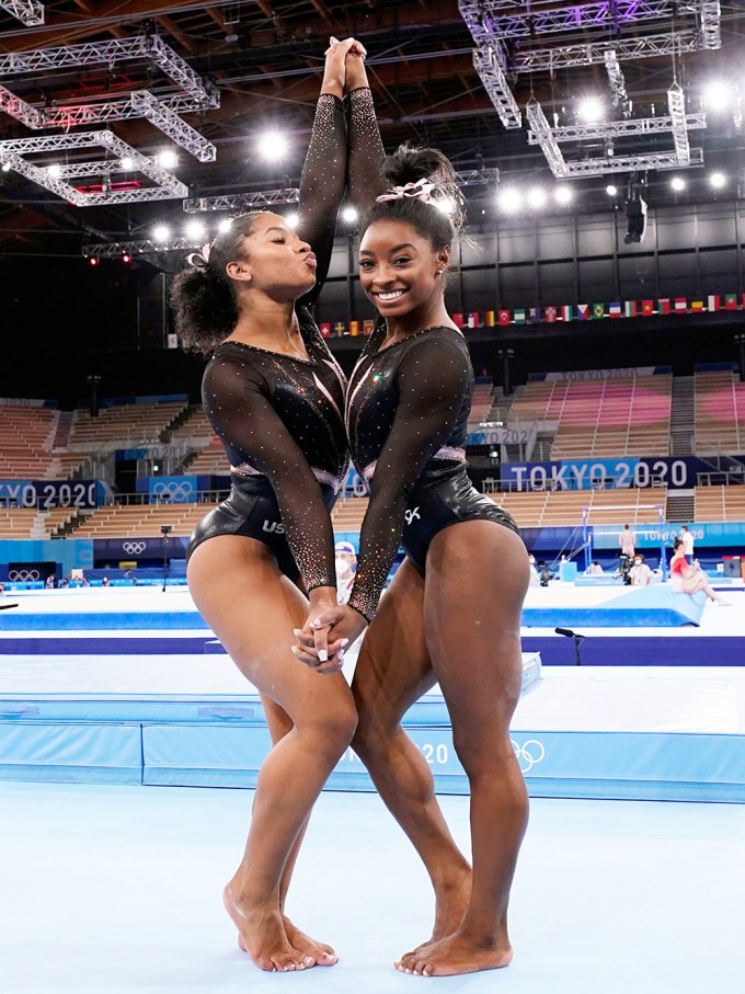 Jordan Chiles & Simone Biles pose together