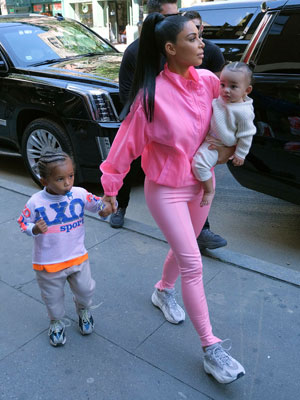 kim kardashian with saint and chicago