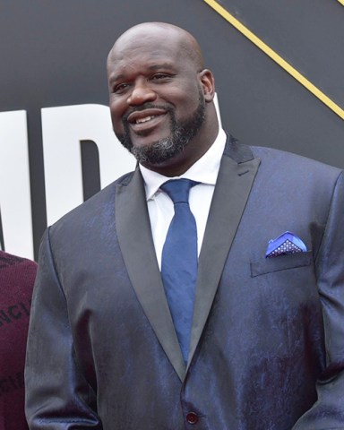 KILL NOTICEMandatory Credit: Photo by Richard Shotwell/Invision/AP/Shutterstock (10320729af)Shaquille O'Neal, Shareef O'Neal, Shaqir O'Neal. Shaquille O'Neal, center, and sons Shareef O'Neal, left, and Shaqir O'Neal arrive at the NBA Awards, at the Barker Hangar in Santa Monica, Calif2019 NBA Awards - Arrivals, Santa Monica, USA - 24 Jun 2019KILL NOTICE - This image has been withdrawn. Please remove all copies and do not publish.