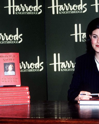 MONICA LEWINSKY BOOK SIGNING AT HARRODS.