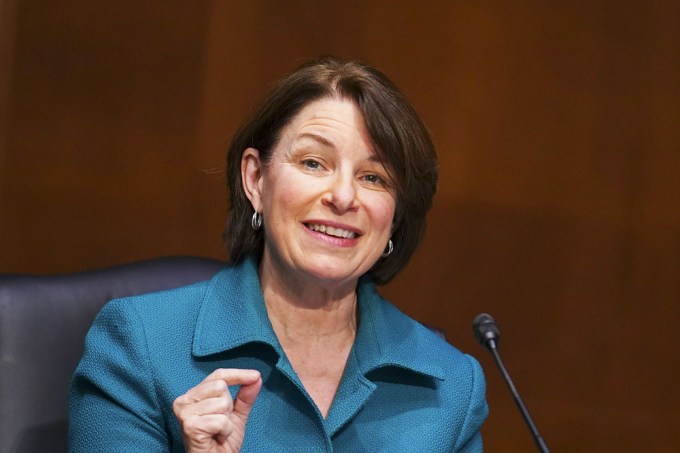 Amy Klobuchar At A Senate Veterans’ Affairs Committee Hearing