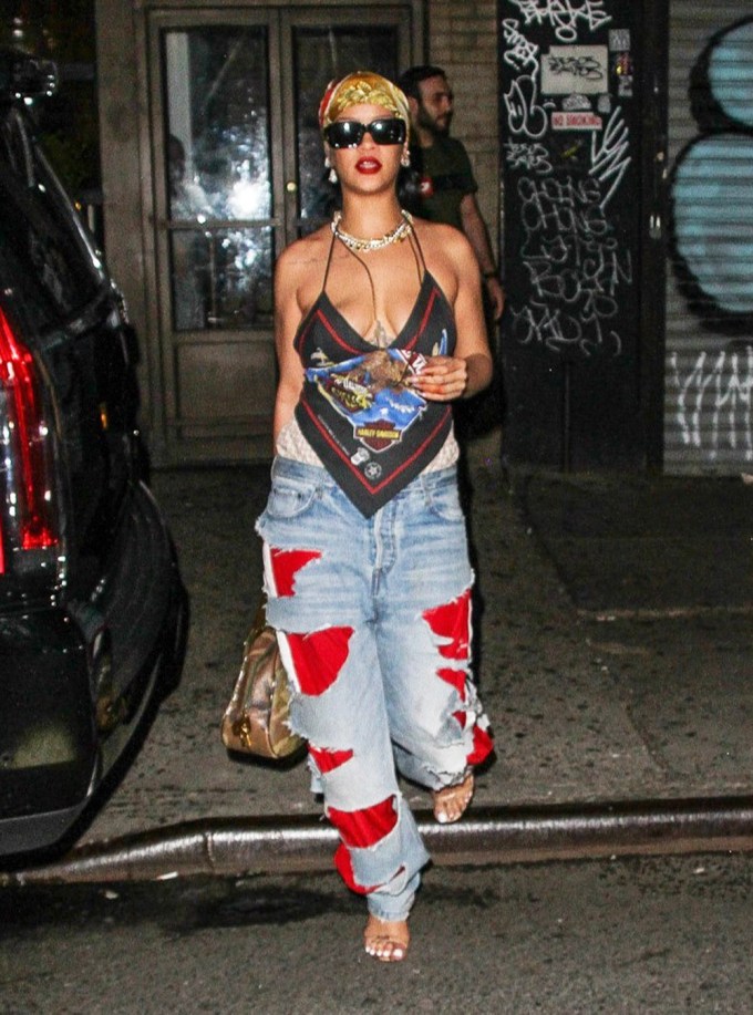 Rihanna In Bandana Top