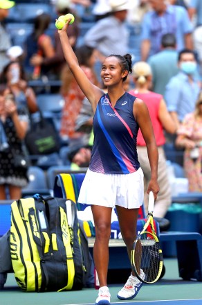 Leylah Fernandez of Canada celebratesUS Open Championships 2021, Day Nine, USTA National Tennis Center, Flushing Meadows, New York, USA - 07 Sep 2021