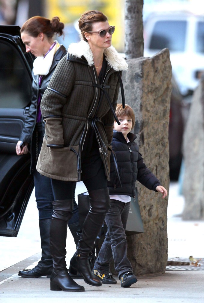 Linda Evangelista & Her Son Augustin