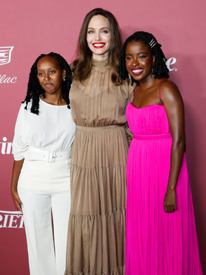 angelina jolie with daughter zahara and amanda gorman