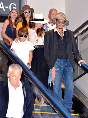 Johnny Depp with his kids
