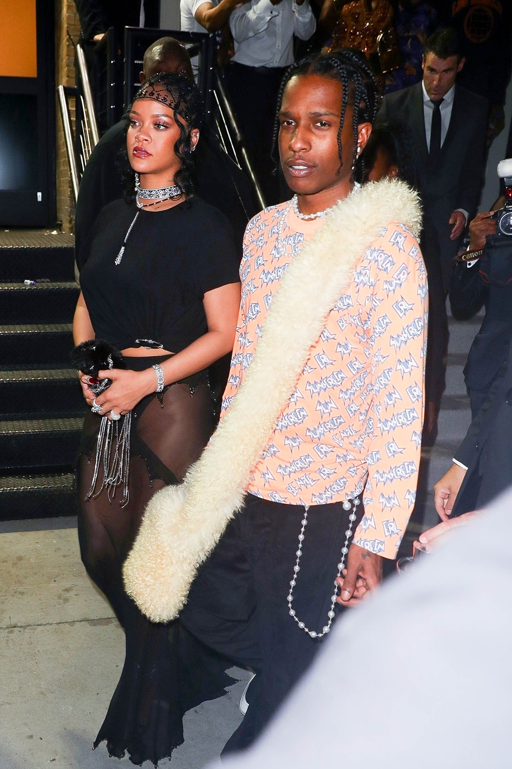 Rihanna & A$AP Rocky exit their Met Gala after-party at Davide in NYC