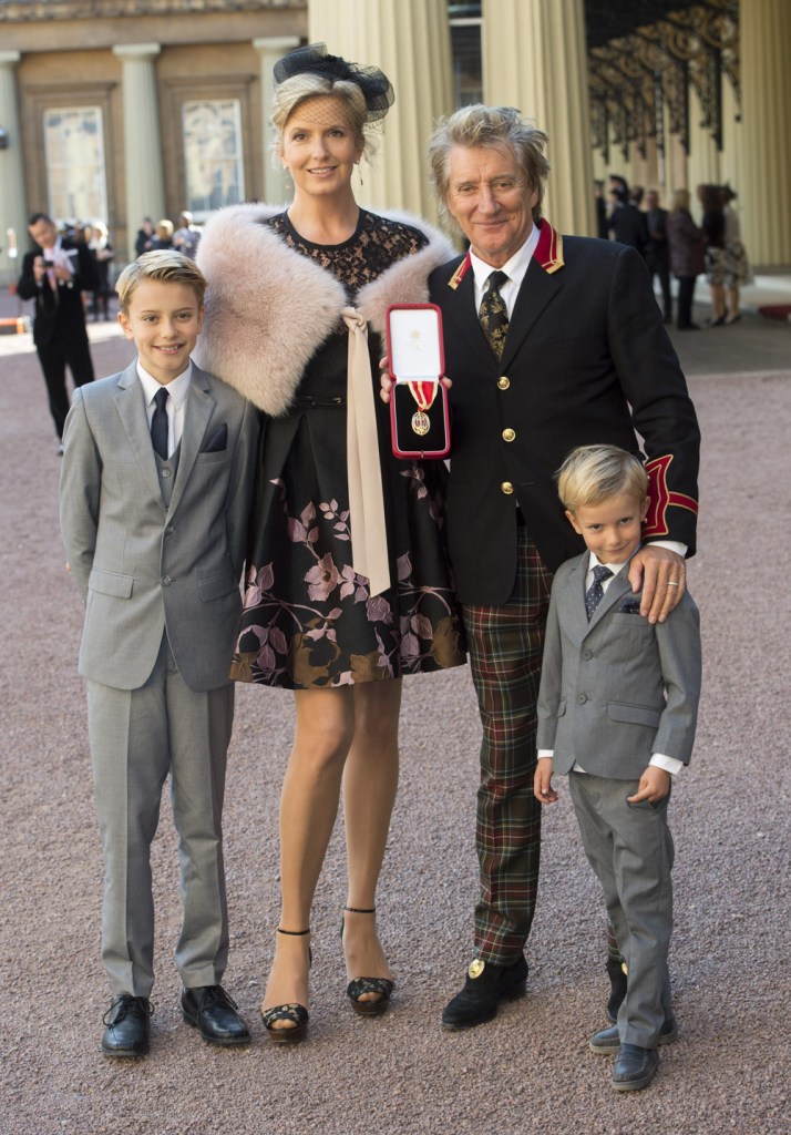 Rod Stewart with sons Aiden and Alastair