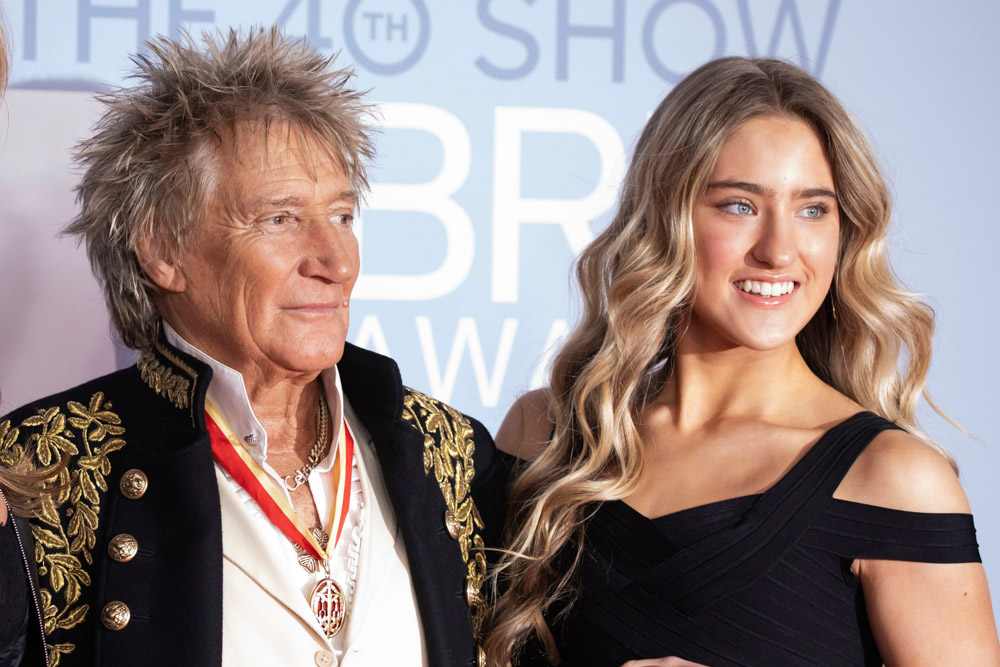 Ruby Stewart with dad Rod Stewart