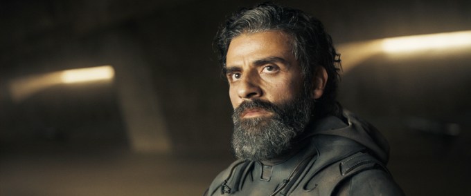 Oscar Isaac shows off a serious face