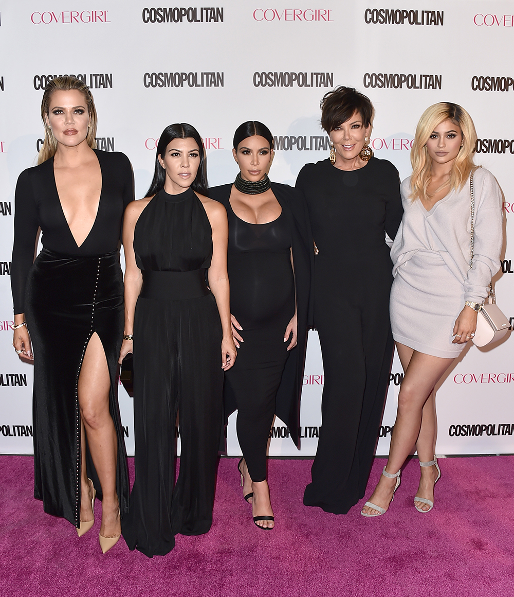 Khloe Kardashian, from left, Kourtney Kardashian, Kim Kardashian West, Kris Jenner and Kylie Jenner arrive at Cosmopolitan magazine's 50th birthday celebration at Ysabel, in West Hollywood, Calif
APTOPIX Cosmopolitan Magazine's 50th Birthday Celebration, West Hollywood, USA - 12 Oct 2015