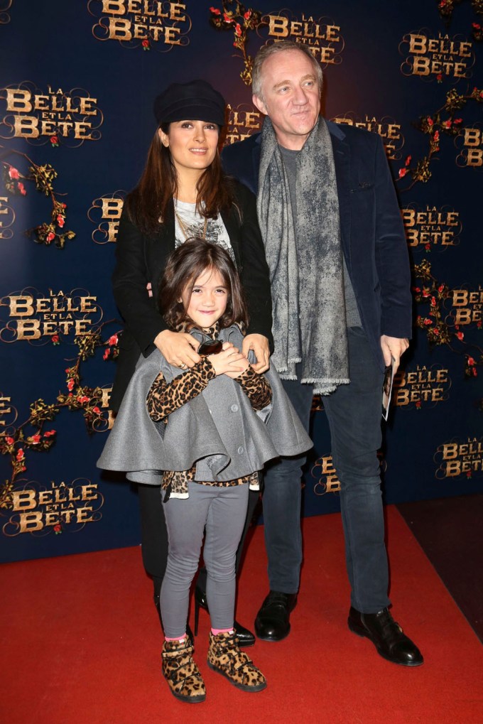 Salma Hayek, Valentina, & Francois-Henri Pinault At ‘The Beauty & The Beast’ Premiere