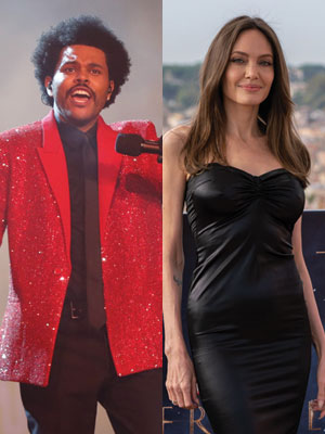 the weeknd, angelina jolie