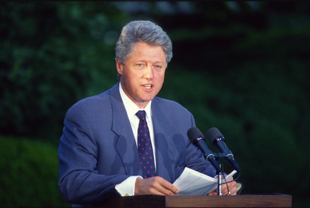 United States President Bill Clinton makes remarks as he names Chief Judge of the United States Court of Appeals for the First Circuit, Stephen G. Breyer, as Associate Justice of the US Supreme Court to replace the retiring Justice Harry Blackmun in a ceremony in the Rose Garden of the White House in Washington, DC.
Clinton Names Breyer to the US Supreme Court, Washington, District of Columbia, USA - 07 Oct 2021