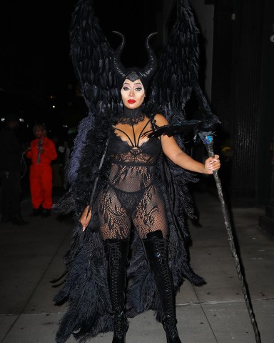 La La Anthony transforms into an eye-popping Maleficent as she pairs racy lingerie with evil queen's horns and wings for Halloween in NYCPictured: La La AnthonyRef: SPL5125828 311019 NON-EXCLUSIVEPicture by: Felipe Ramales / SplashNews.comSplash News and PicturesUSA: +1 310-525-5808London: +44 (0)20 8126 1009Berlin: +49 175 3764 166photodesk@splashnews.comWorld Rights