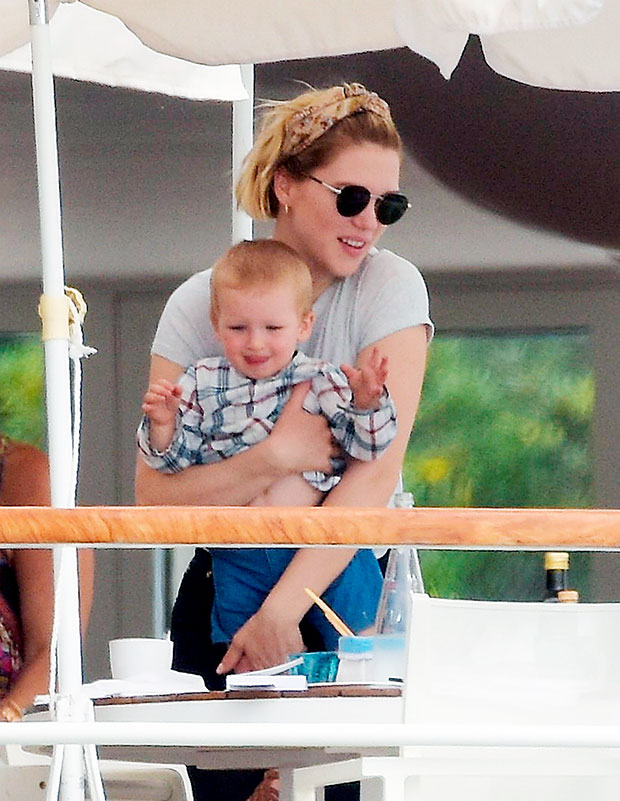 Lea Seydoux with her son, George