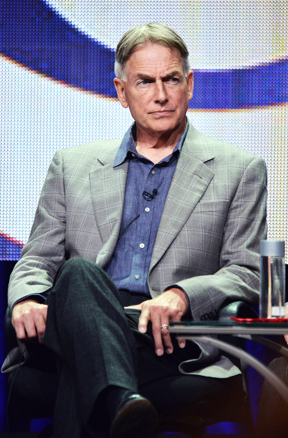 Executive Producer Mark Harmon speaks on stage during the "NCIS: New Orleans" panel at the CBS 2014 Summer TCA held at the Beverly Hilton Hotel, in Beverly Hills, Calif
CBS 2014 Summer TCA, Beverly Hills, USA - 17 Jul 2014