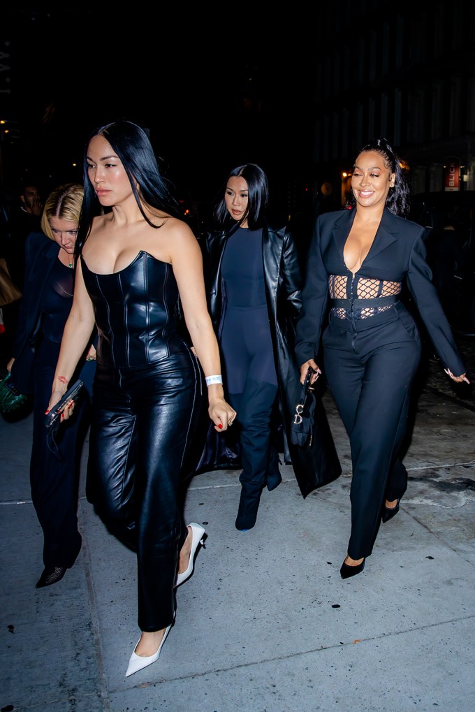 Kim Kardashian’s BFFs Lala Anthony, Allison Statter, Tracy Romulus And Steph Shepherd arrive