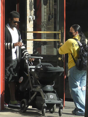 usher and Jenn Goicoechea with son sire