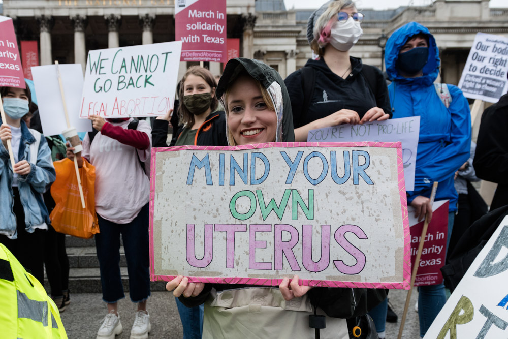 Pro-Choice March In Solidarity With Texas In London, United Kingdom - 02 Oct 2021