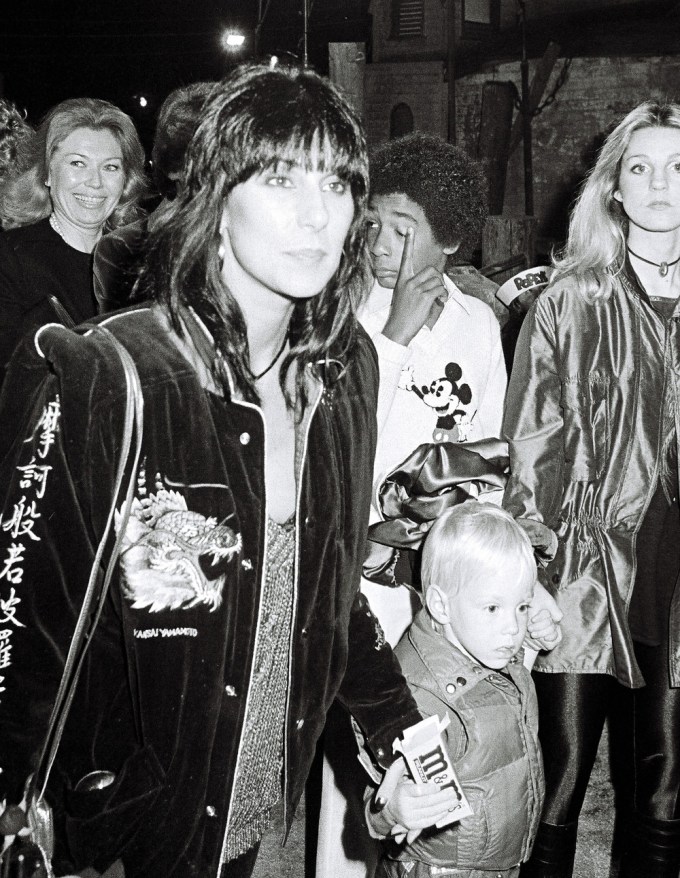 Cher & Elijah Allman At The ‘Popeye’ Premiere In 1980