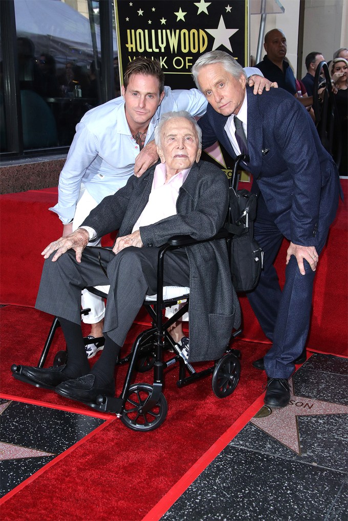 Michael Douglas With Kirk & Cameron Douglas In 2018