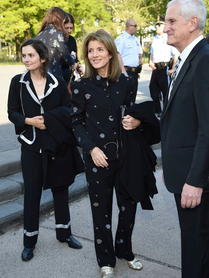 Rose Schlossberg and her parents at the Statue of Liberty Museum opening celebration