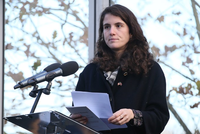 Tatiana Schlossberg speaks at the JFK memorial in the U.K.