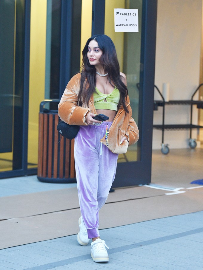 Vanessa Hudgens On Set At The Fabletics Velour Campaign Shoot