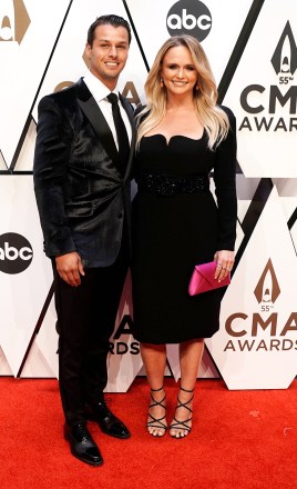 Miranda Lambert, right, and Brendan McLoughlin arrive at the 55th annual CMA Awards, at the Bridgestone Arena in Nashville, Tenn
55th Annual Country Music Awards - Arrivals, Nashville, United States - 10 Nov 2021