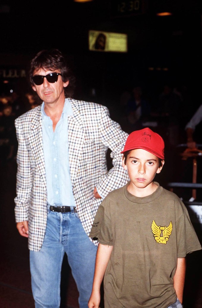 George Harrison And Son Dhani Harrison Leave Airport