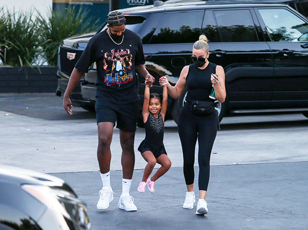 Khloe Kardashian, True Thompson, and Tristian Thompson