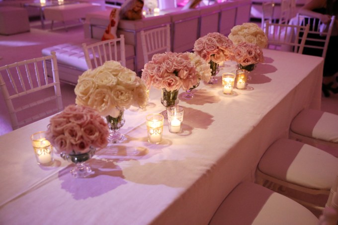 The flower display at the reception