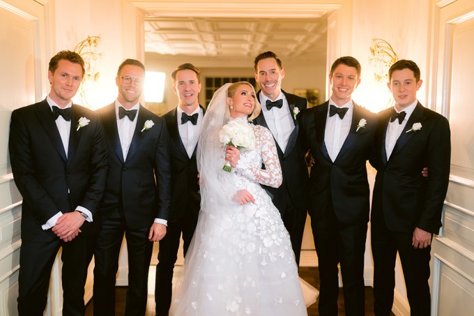 Paris Hilton & Carter Reum With The Groomsman