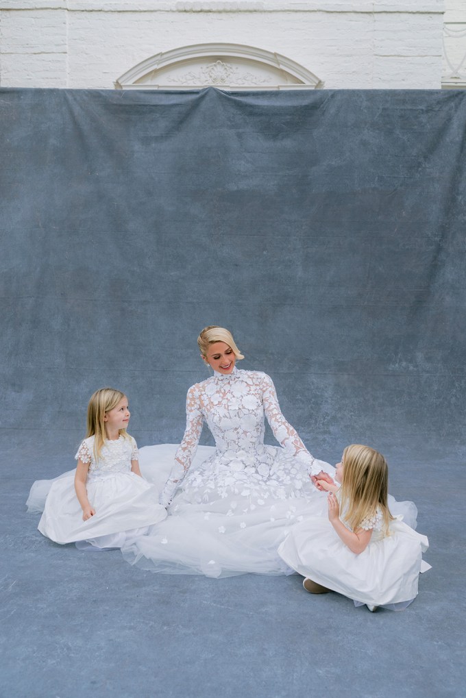 Paris Hilton With Her Flower Girls