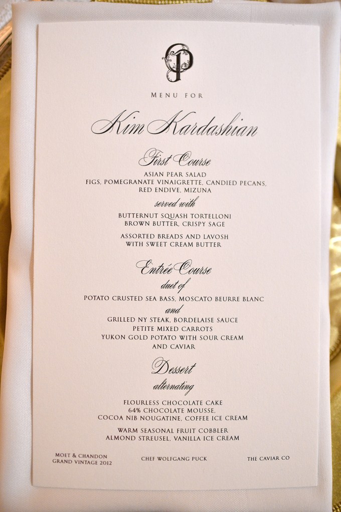 The Menu at Paris Hilton and Carter Reum’s Wedding