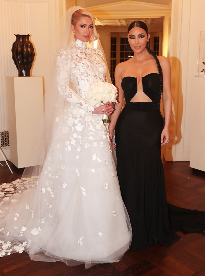 Paris Hilton and Kim Kardashian at Paris’ wedding