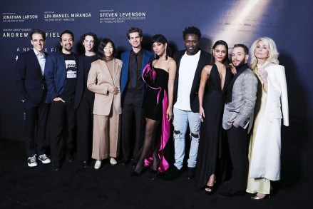 Steven Levenson, Lin-Manuel Miranda, Ben Levi Ross, Julie Oh, Andrew Garfield, Alexandra Shipp, Joshua Henry, Vanessa Hudgens, Robin De Jesus and Judith Light
'tick, tick...BOOM!' film premiere, Arrivals, New York, USA - 15 Nov 2021