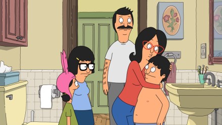 BOB'S BURGERS, from left: Louise Belcher (voice: Kristen Schaal), Tina Belcher (voice: Dan Mintz), Bob (voice by H. Jon Benjamin), Linda Belcher (voice: John Roberts), Gene Belcher (voice: Eugene Mirman), ‘Seven-tween Again', (Season 12, ep. 1205, aired Oct. 24, 2021). hoto: ©Fox / Courtesy Everett Collection